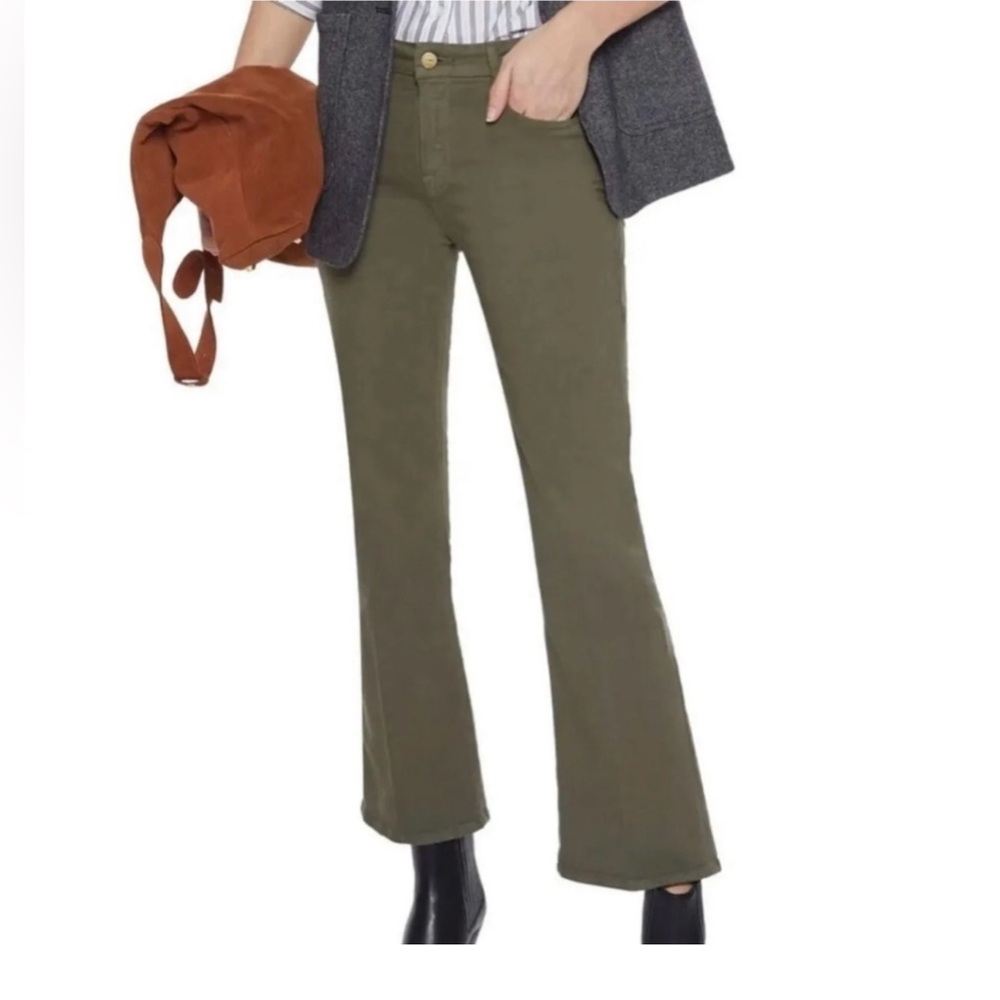 Frame Le Crop Mini Boot Olive Green Pants Size 29
